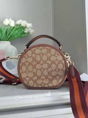 NEW COACH CANTEEN CROSSBODY BAG IN SIGNATURE JACQUARD （COACH CO986）